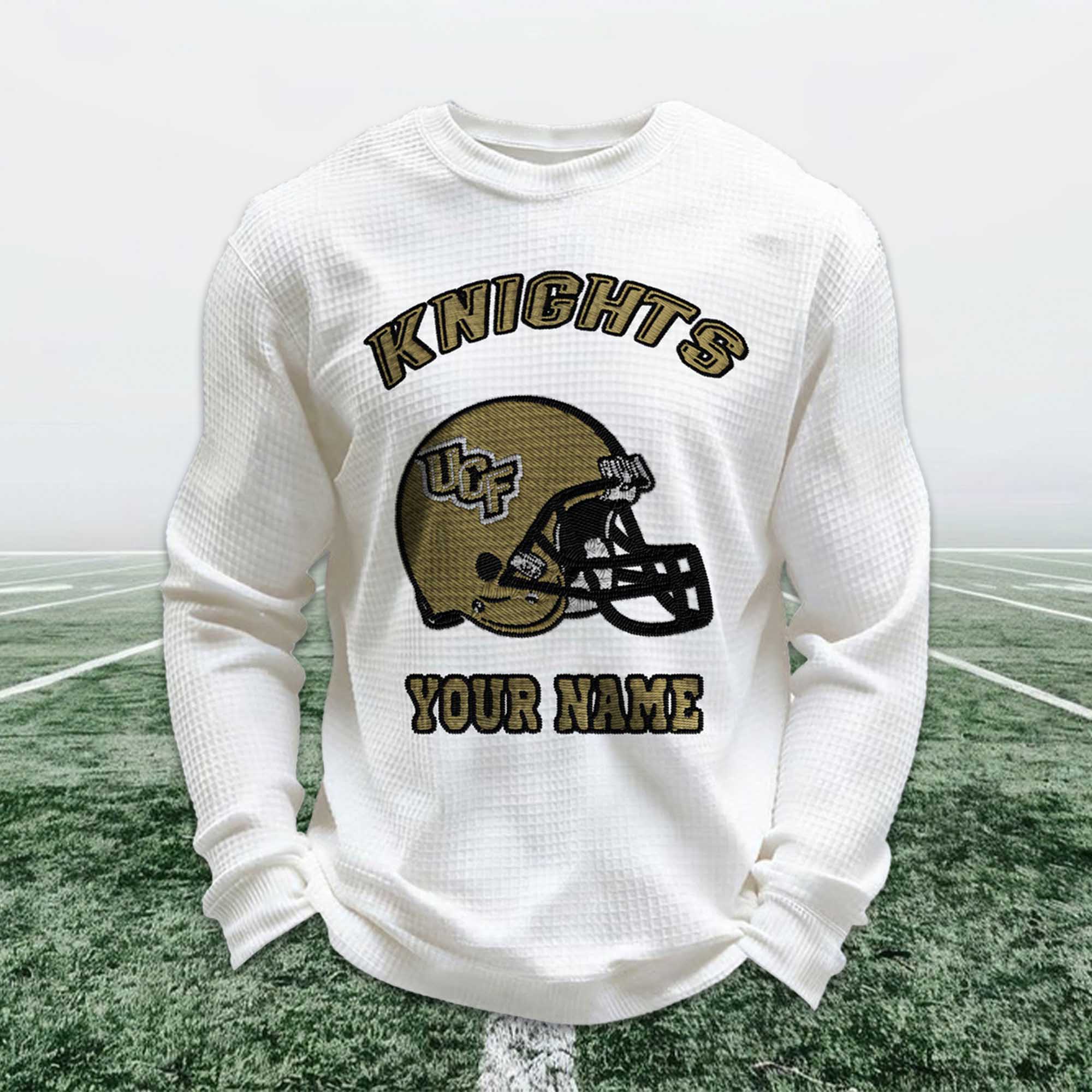 Personalized Knights Football Waffle Sweatshirt Personalized Knights Football Waffle Sweatshirt