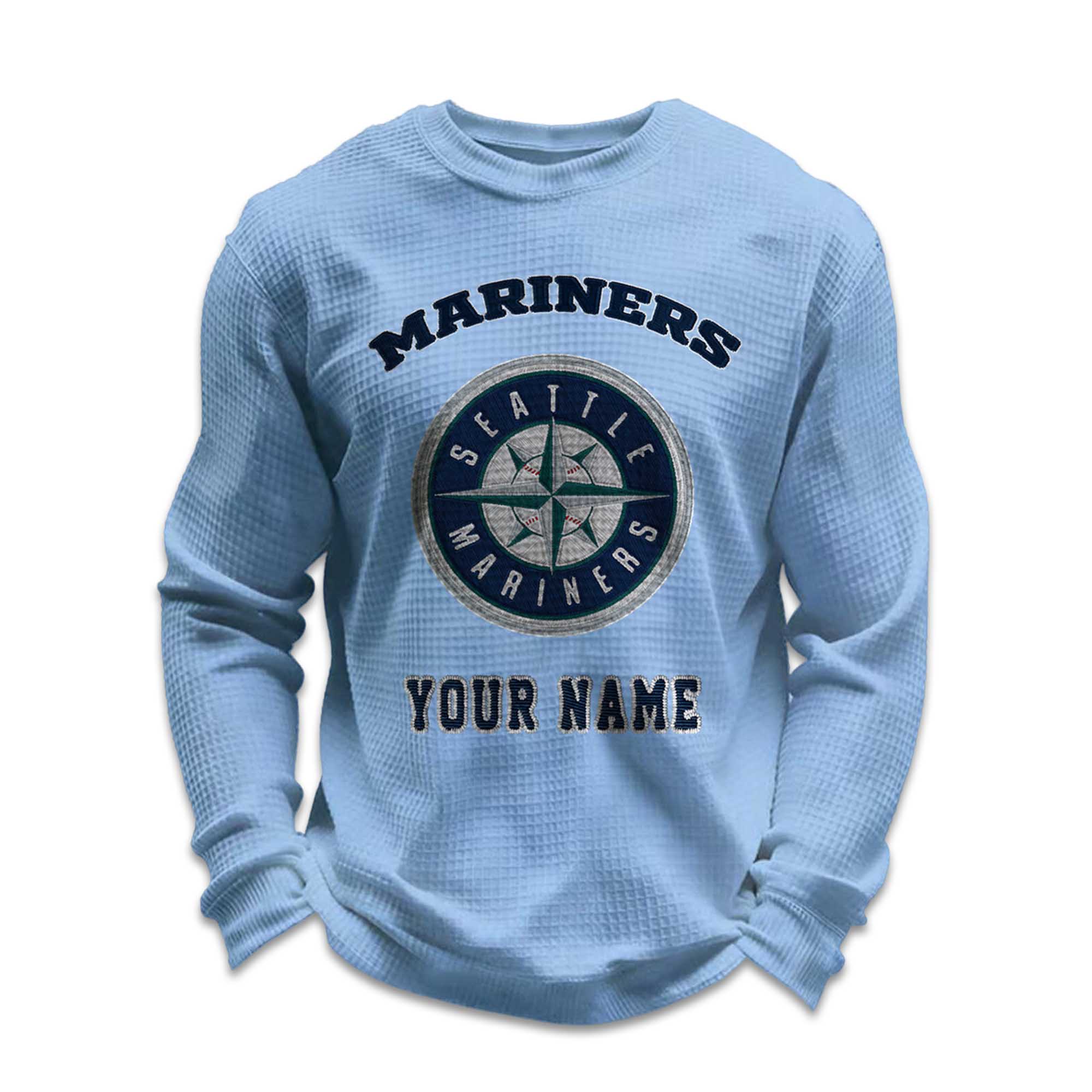 Personalized Mariners Baseball Waffle Sweatshirt 2 Personalized Mariners Baseball Waffle Sweatshirt 2