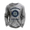 Personalized Mariners Baseball Waffle Sweatshirt 8 Personalized Mariners Baseball Waffle Sweatshirt 3
