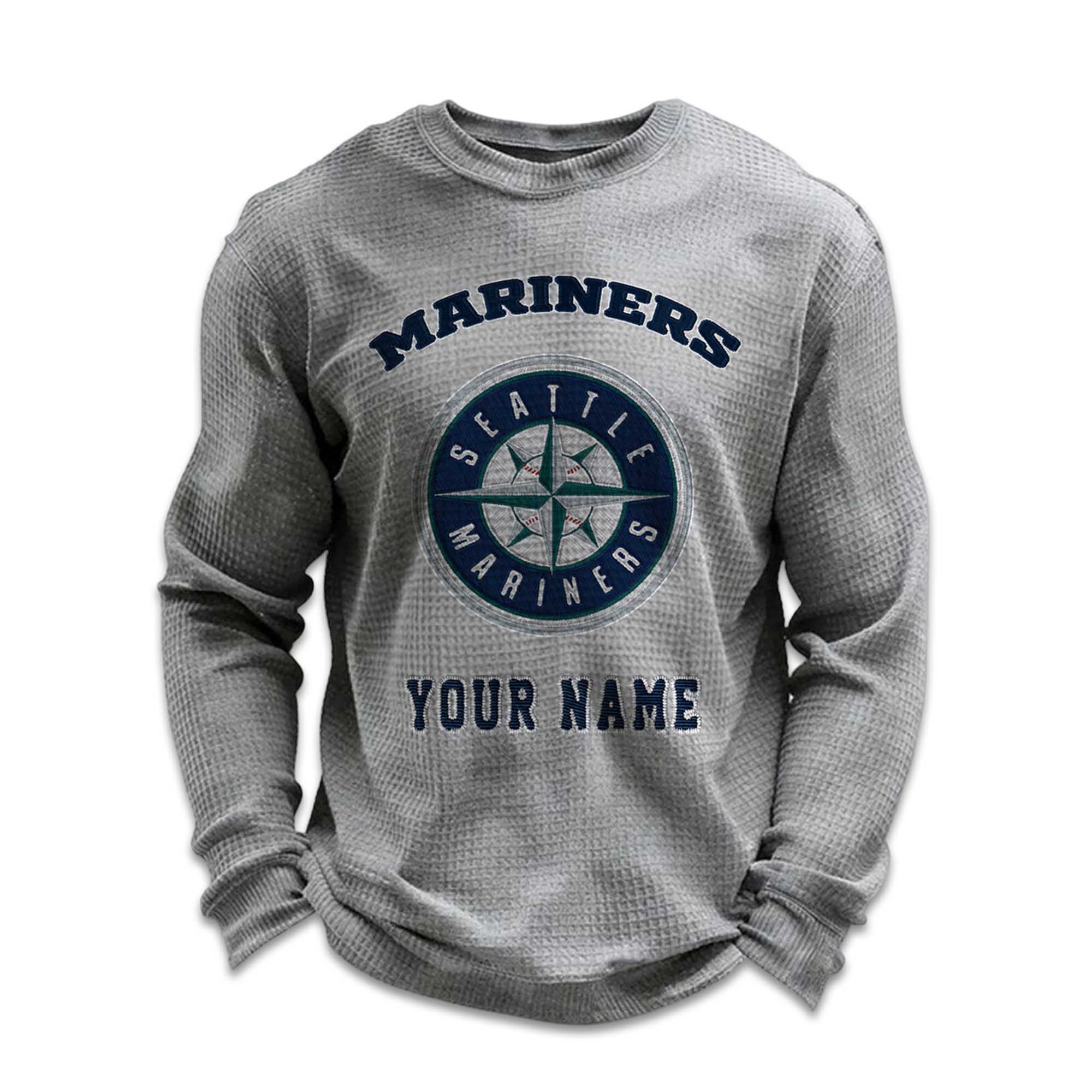 Personalized Mariners Baseball Waffle Sweatshirt 3 Personalized Mariners Baseball Waffle Sweatshirt 3