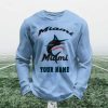 Personalized Miami Baseball Waffle Sweatshirt 4