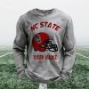 Personalized NC State Football Waffle Sweatshirt 6