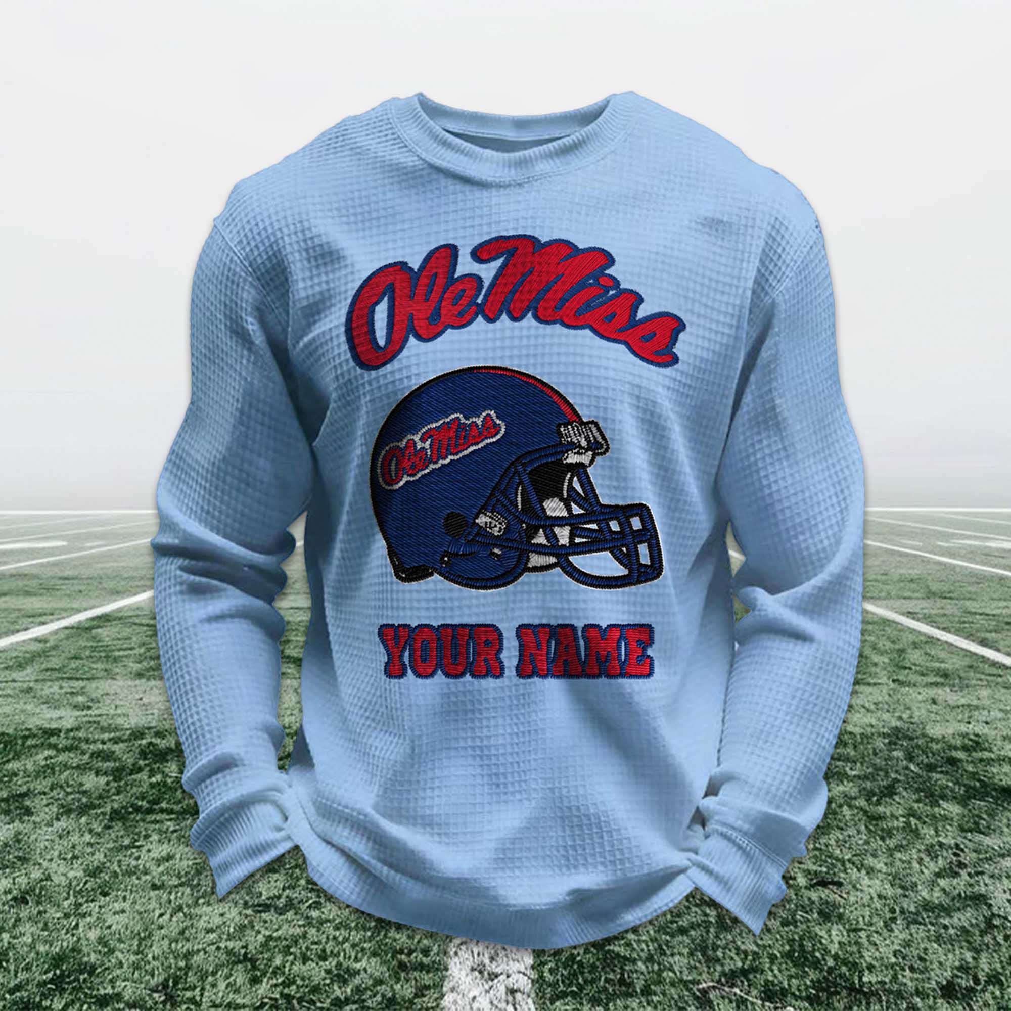 Personalized Ole Miss Football Waffle Sweatshirt 3 Personalized Ole Miss Football Waffle Sweatshirt (6)