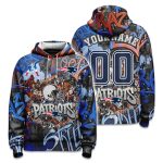 Personalized Patriots Graffiti Football Hoodie