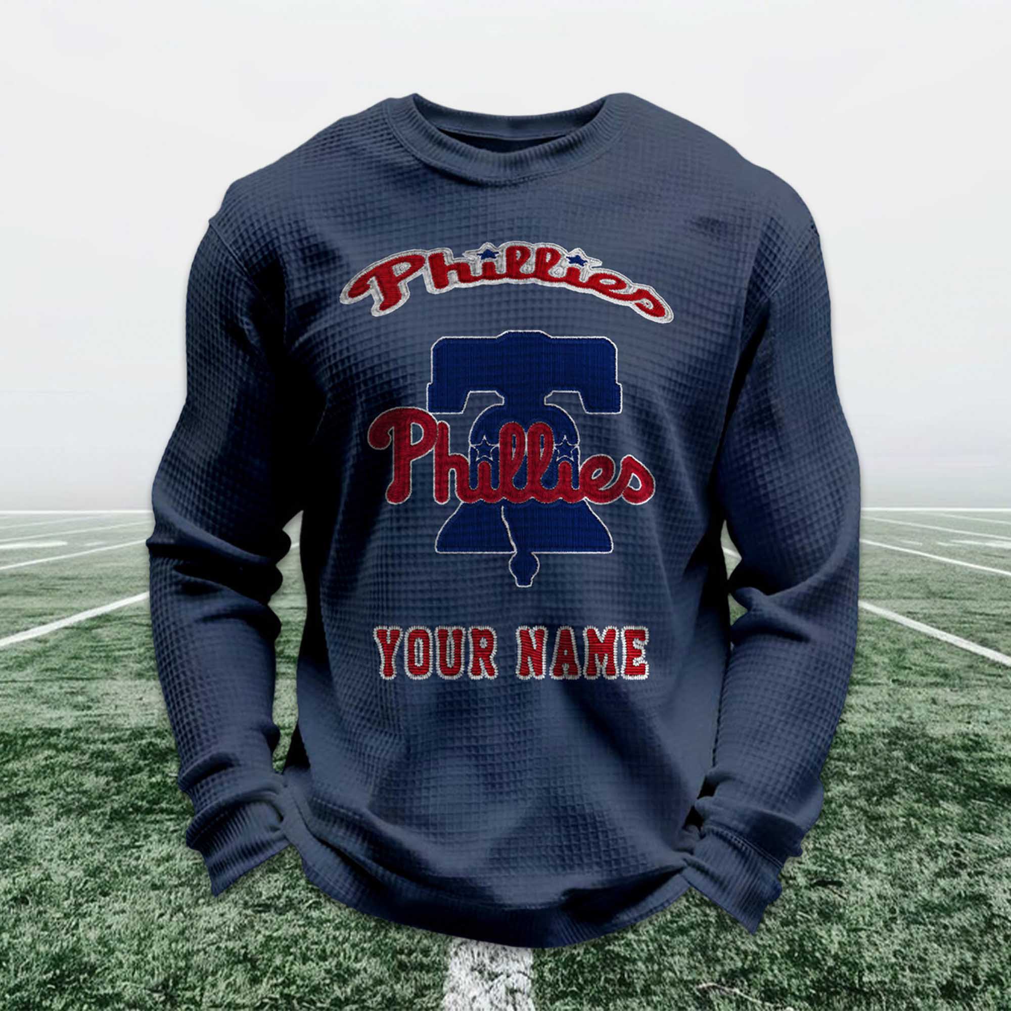 Personalized Phillies Baseball Waffle Sweatshirt 2 Personalized Phillies Baseball Waffle Sweatshirt 2