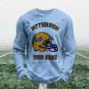 Personalized Pittsburgh Football Waffle Sweatshirt 4