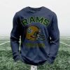 Personalized Rams Football Waffle Sweatshirt 2
