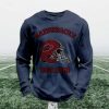 Personalized Razorbacks Football Waffle Sweatshirt 2