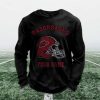 Personalized Razorbacks Football Waffle Sweatshirt 5