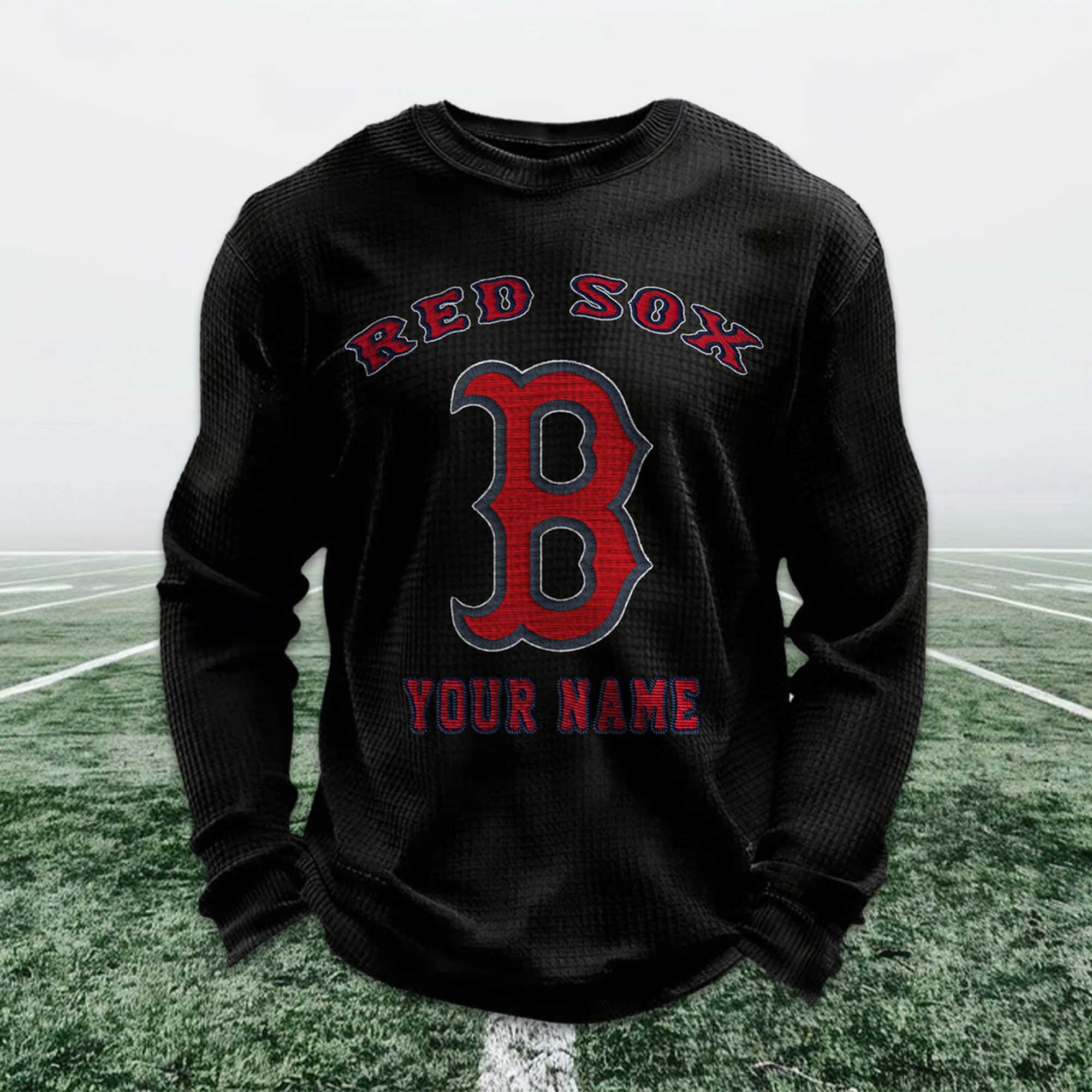 Personalized Red Sox Baseball Waffle Sweatshirt 6 Personalized Red Sox Baseball Waffle Sweatshirt 6