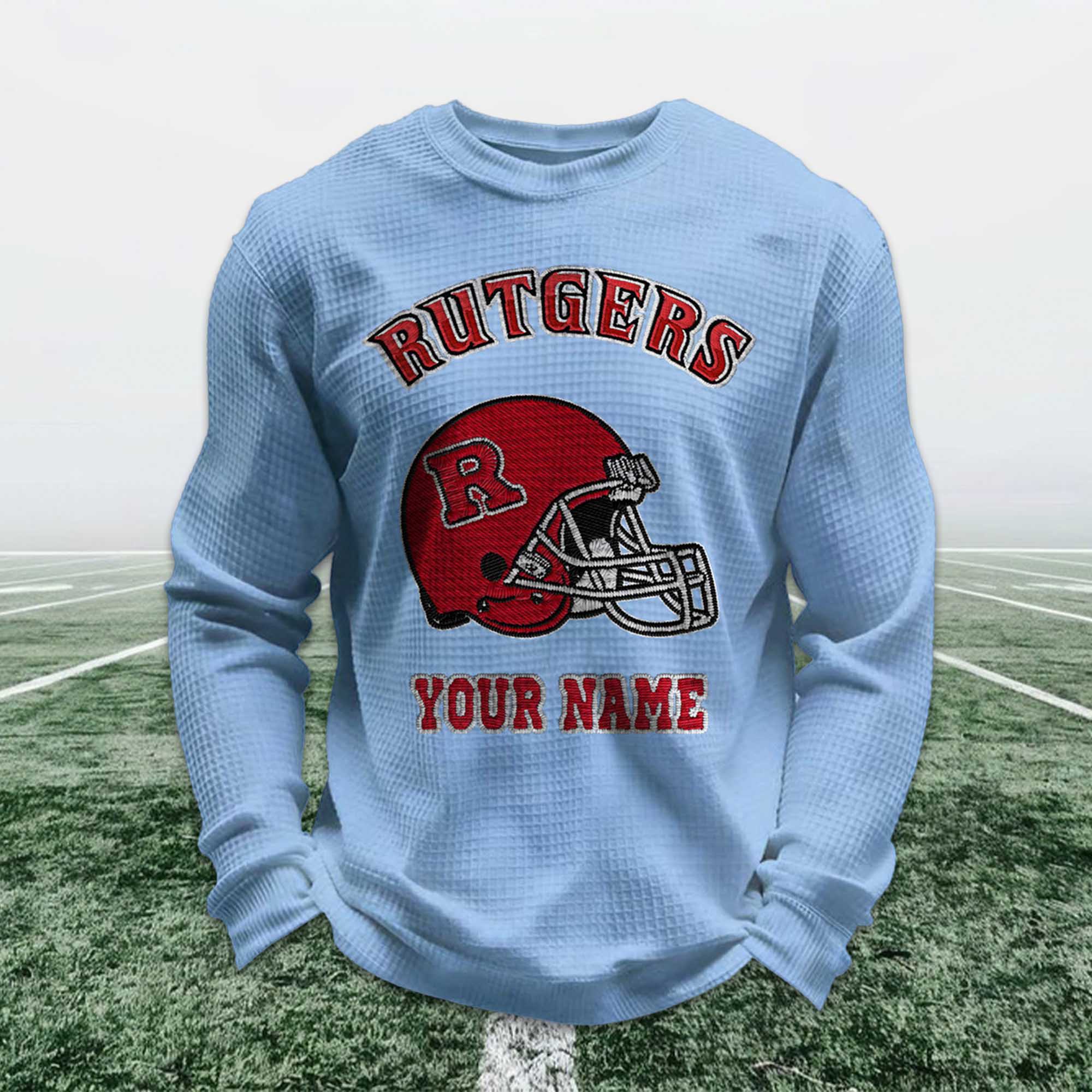 Personalized Rutgers Football Waffle Sweatshirt 5 Personalized Rutgers Football Waffle Sweatshirt (4)