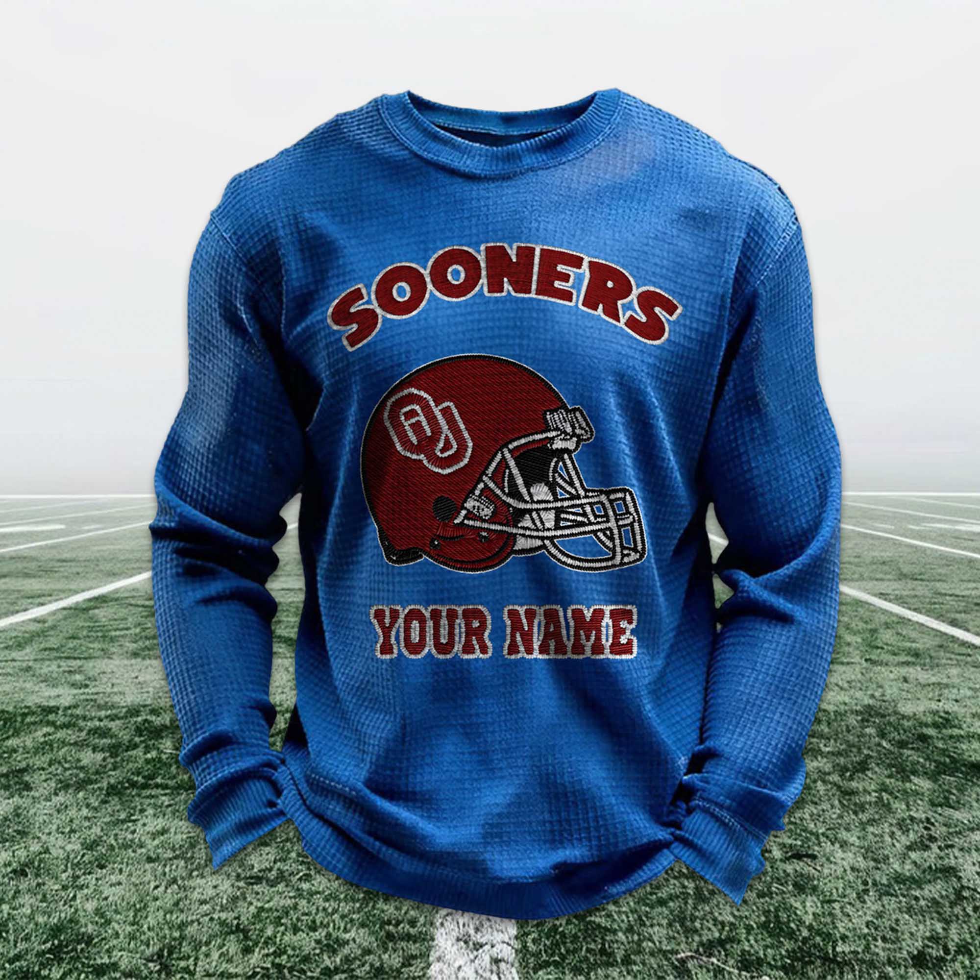 Personalized Sooners Football Waffle Sweatshirt 3 Personalized Sooners Football Waffle Sweatshirt (6)