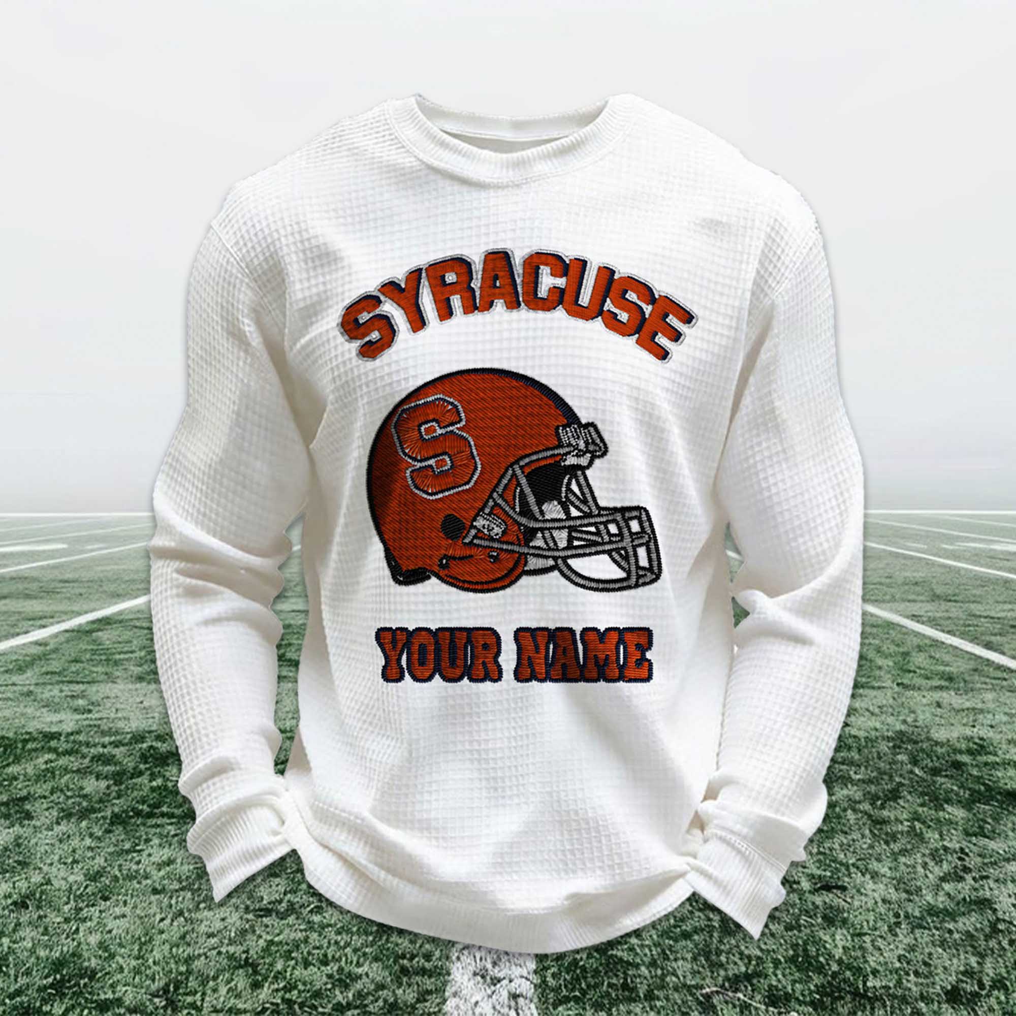Personalized Syracuse Football Waffle Sweatshirt Personalized Syracuse Football Waffle Sweatshirt