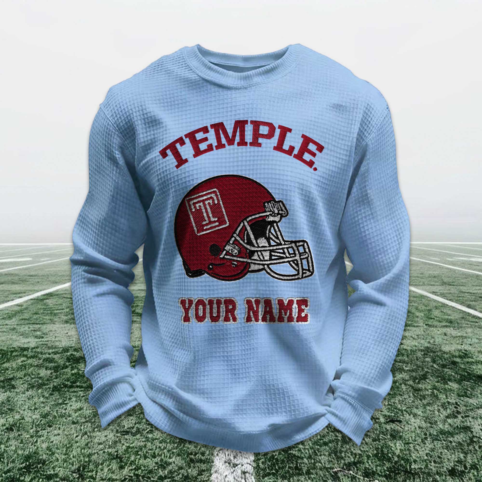 Personalized Temple Football Waffle Sweatshirt 5 Personalized Temple Football Waffle Sweatshirt (4)