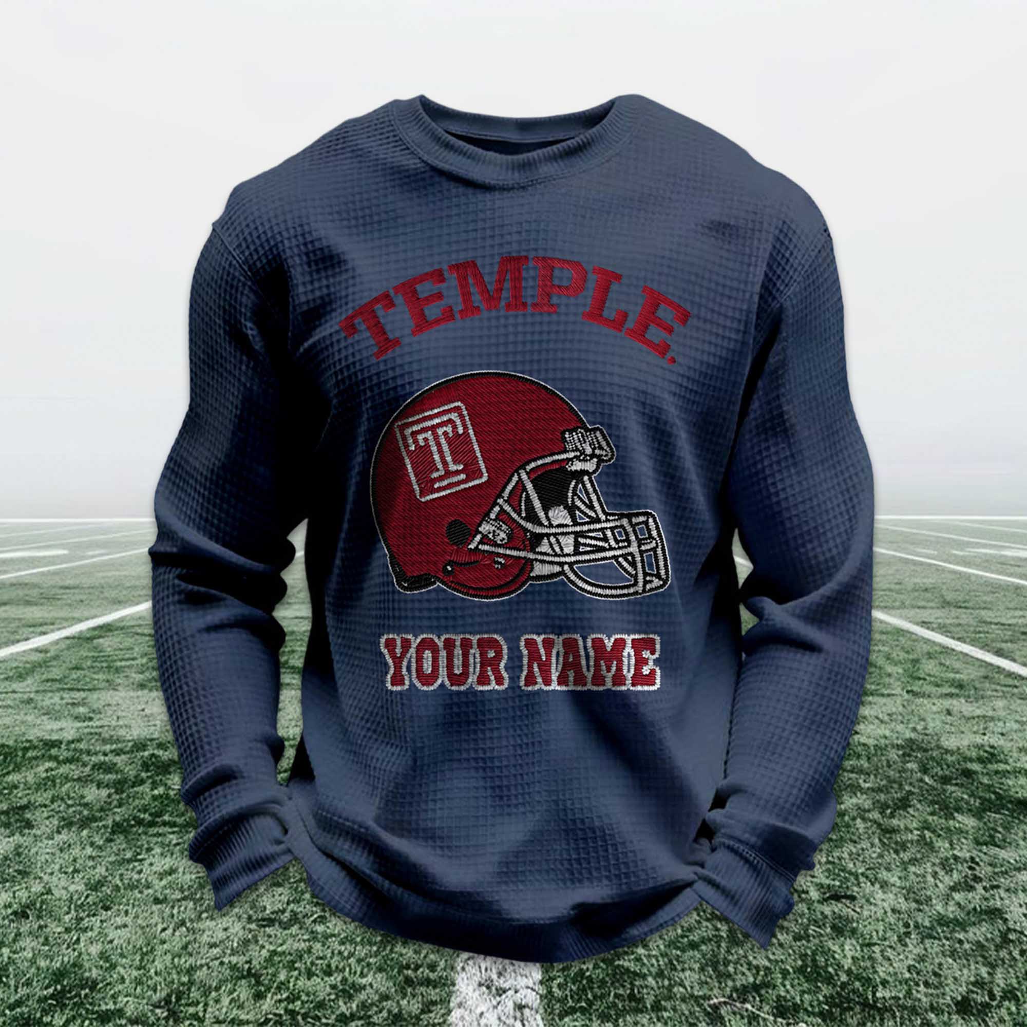 Personalized Temple Football Waffle Sweatshirt 3 Personalized Temple Football Waffle Sweatshirt (6)