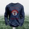 Personalized Texas Rangers Baseball Waffle Sweatshirt 6