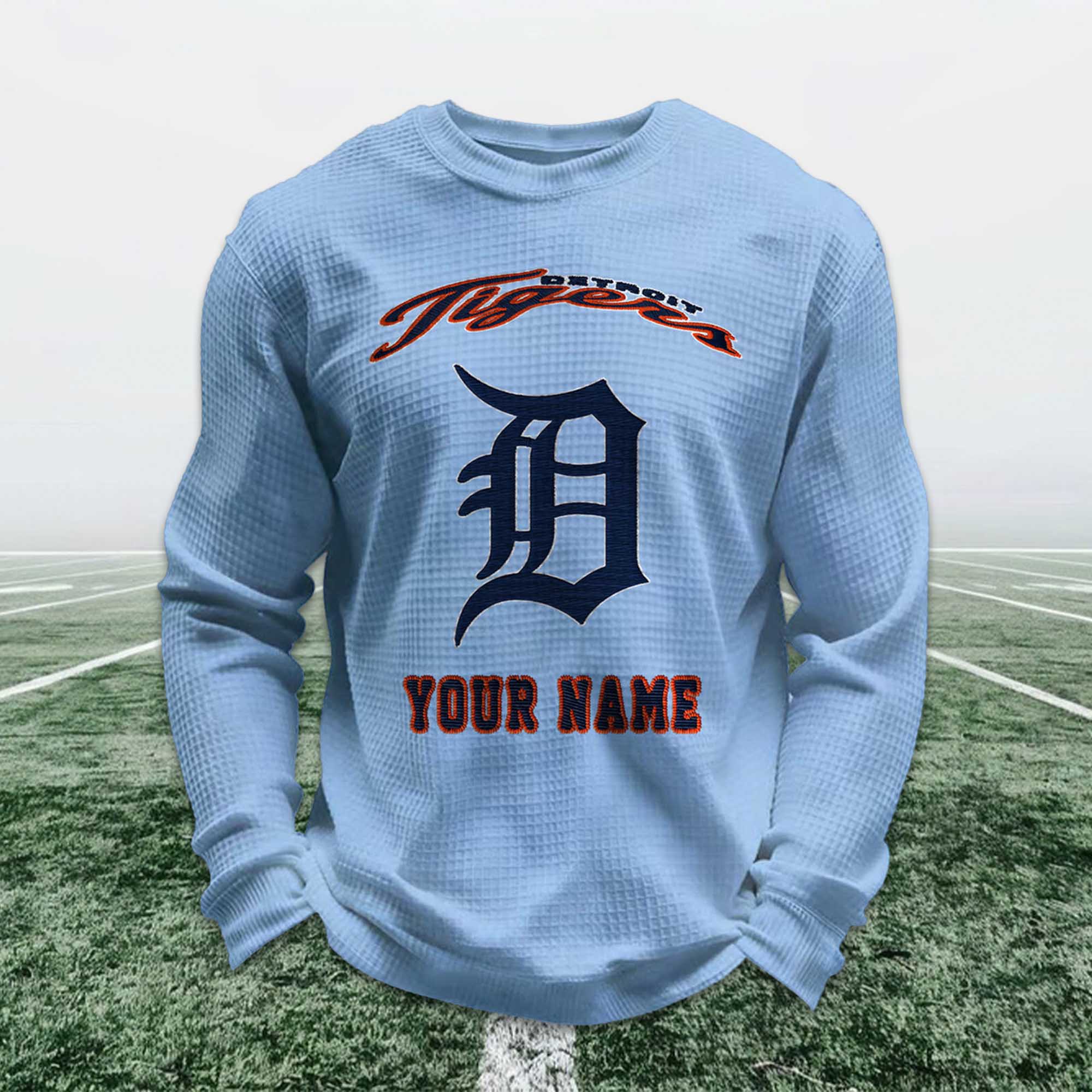 Personalized Tigers Baseball Waffle Sweatshirt 3 Personalized Tigers Baseball Waffle Sweatshirt 3