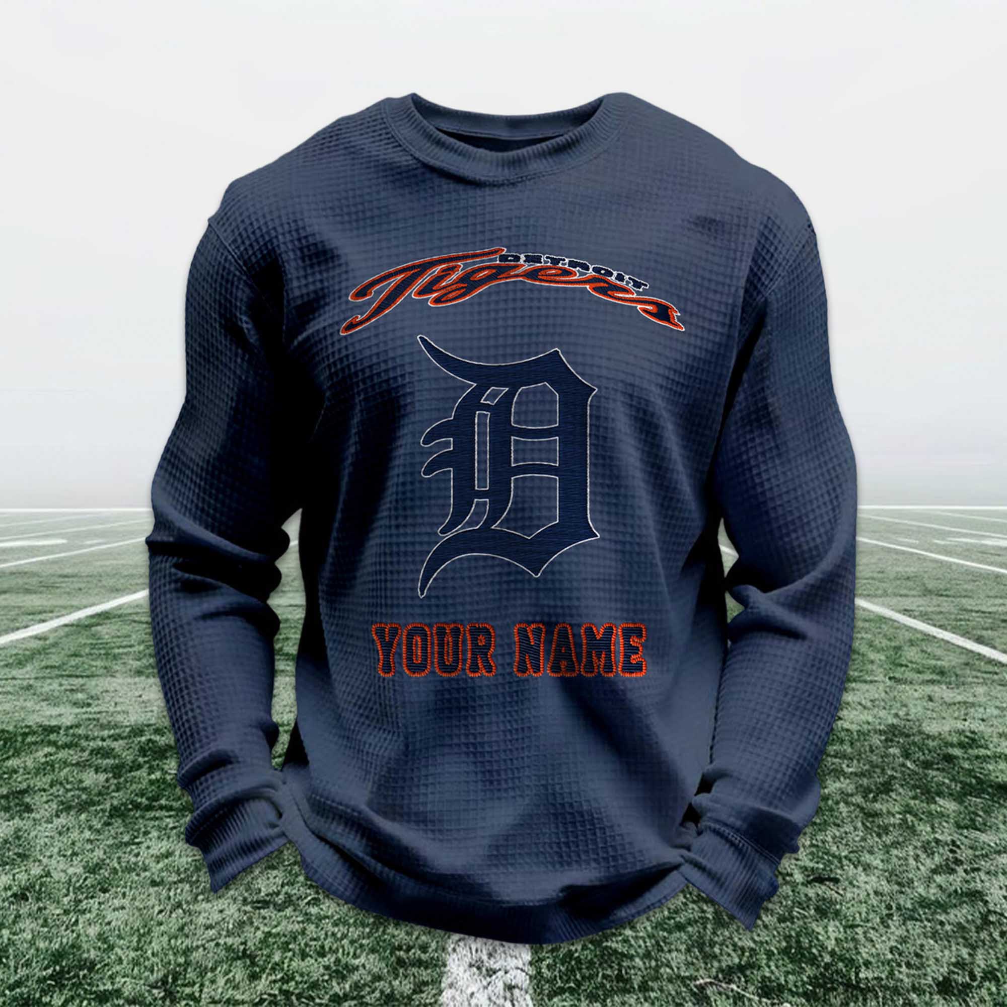 Personalized Tigers Baseball Waffle Sweatshirt 5 Personalized Tigers Baseball Waffle Sweatshirt 5