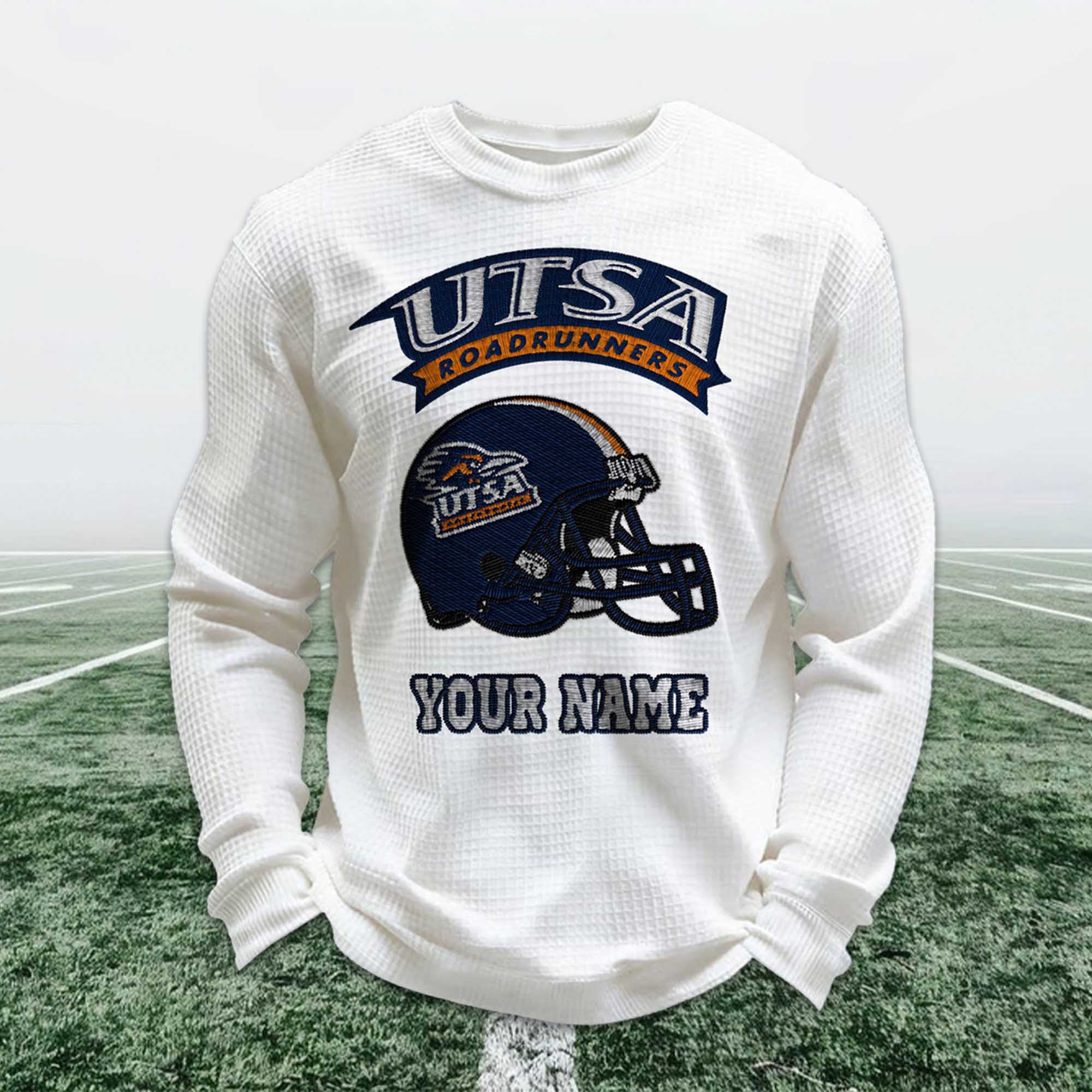 Personalized Utsa Roadrunners Football Waffle Sweatshirt Personalized Utsa Roadrunners Football Waffle Sweatshirt