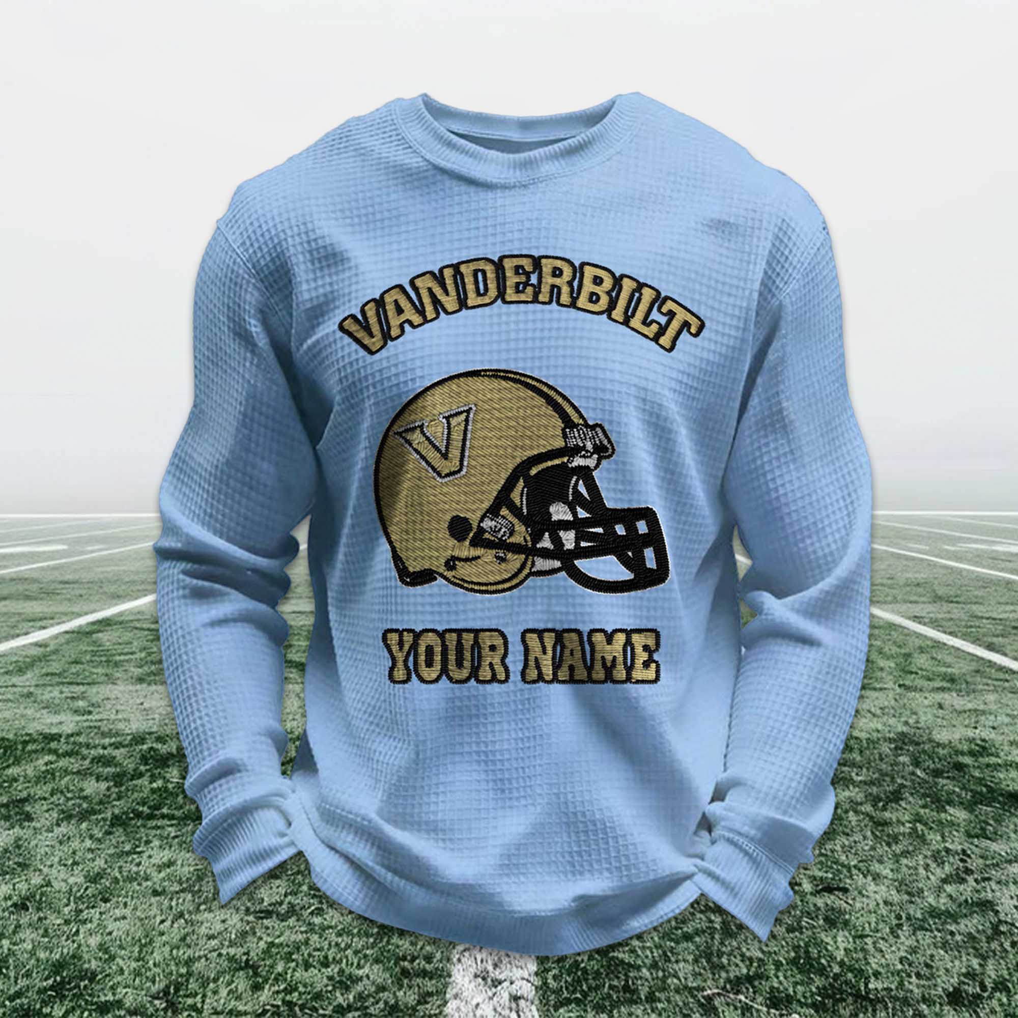 Personalized Vanderbilt Football Waffle Sweatshirt 5 Personalized Vanderbilt Football Waffle Sweatshirt (4)