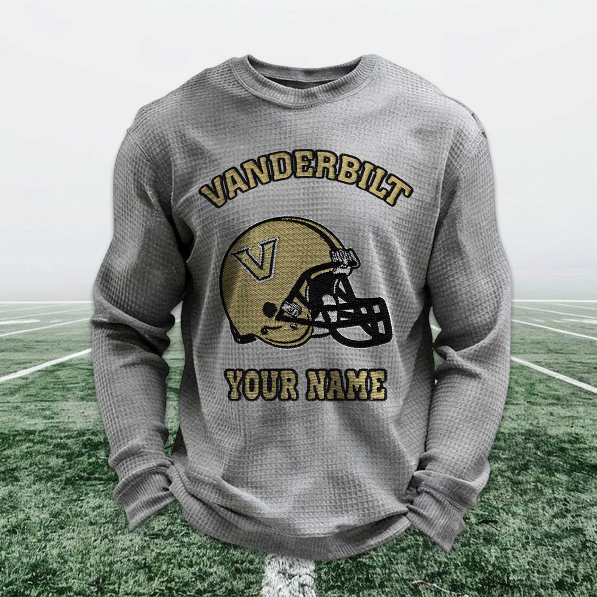 Personalized Vanderbilt Football Waffle Sweatshirt 4 Personalized Vanderbilt Football Waffle Sweatshirt (5)