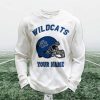 Personalized Wildcats Football Waffle Sweatshirt 1