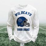 Personalized Wildcats Football Waffle Sweatshirt