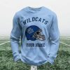 Personalized Wildcats Football Waffle Sweatshirt 4