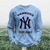 Personalized Yankees Baseball Waffle Sweatshirt 5
