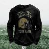 Personalized Yellow Jackets Football Waffle Sweatshirt 3