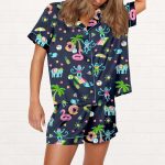 Pool Party Monkey Satin Pajama Set