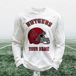 Personalized Rutgers Football Waffle Sweatshirt (1)