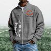 Bears EST 1920 Quarter Zip Waffle Sweatshirt (2)