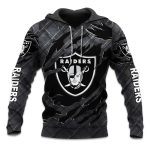 Raiders Black Metal Texture Hoodie