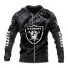 Raiders Black Metal Texture Zipper Hoodie