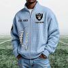 Raiders EST 1960 Quarter Zip Waffle Sweatshirt (7)