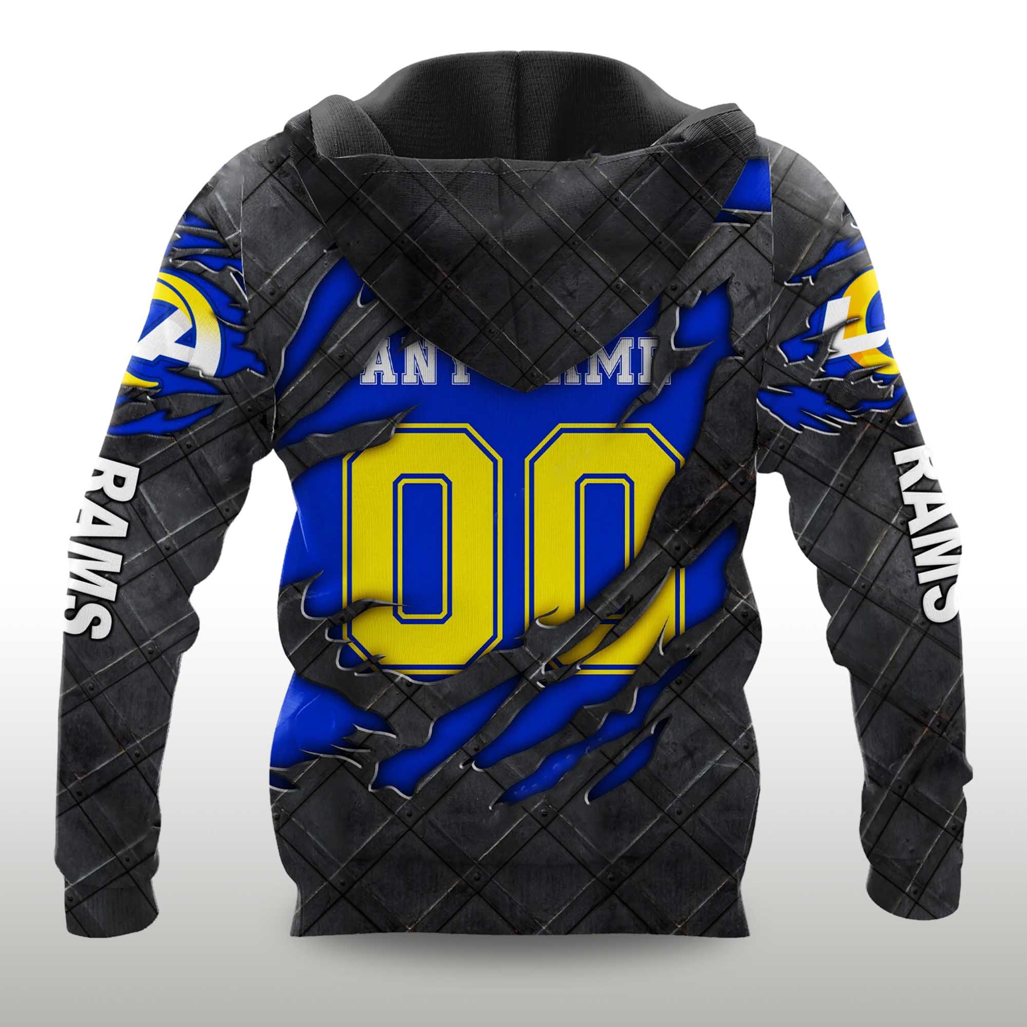 Rams Black Metal Texture Hoodie 2 Rams Black Metal Texture Hoodie 2