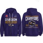 Ravens AFC North Division Champions 2025 2026 Zipper Hoodie