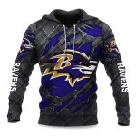 Ravens Black Metal Texture Hoodie