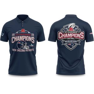 Patriots 2025 2026 AFC Champions Football Polo Shirt (1)