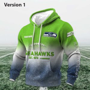 Personalized Seahawks EST 1974 Football Waffle Hoodie 1