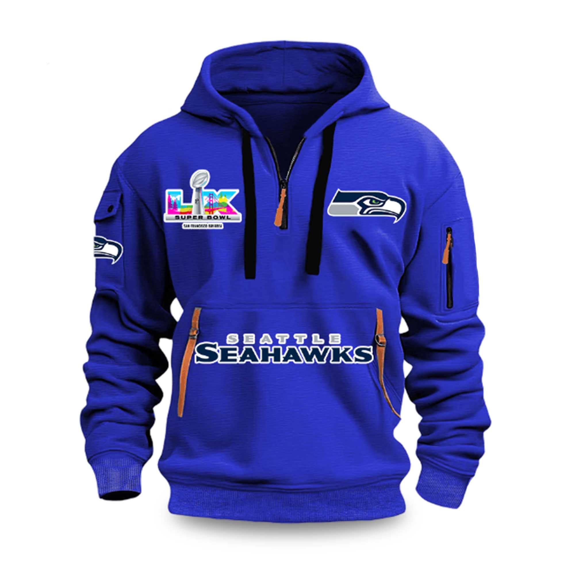 Seahawks 2026 Bowl LX San Francisco Bay Area Quarter Zip Hoodie 4 Seahawks 2026 Bowl LX San Francisco Bay Area Quarter Zip Hoodie (7)
