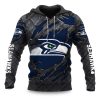 Seahawks Black Metal Texture Hoodie 1