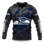 Seahawks Black Metal Texture Hoodie