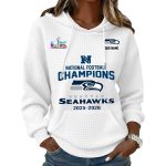 Seahawks National Football Champion 2025 2026 Waffle Hoodie