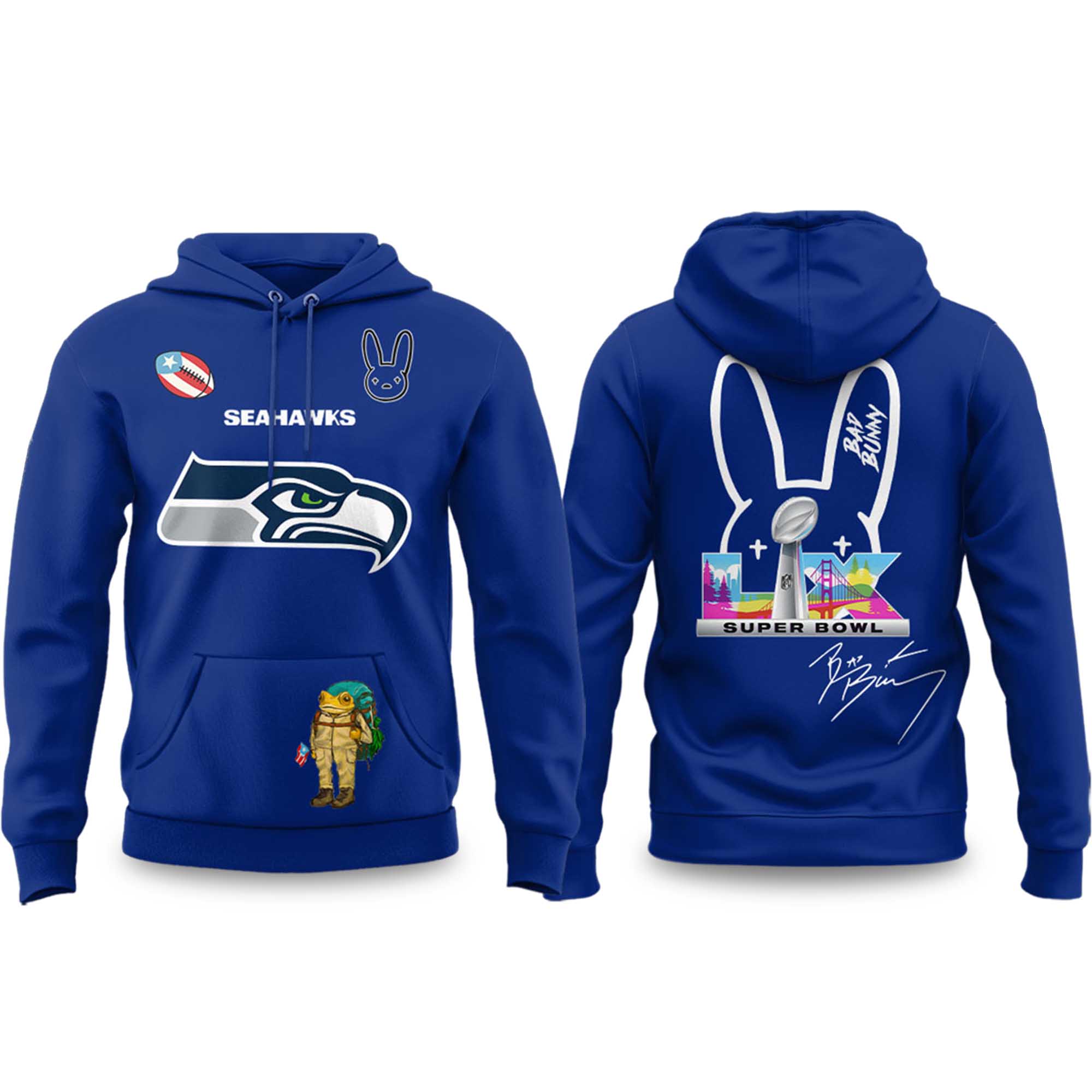Seattle Seahawks x Bad Bunny Bowl LX Hoodie 3 Seattle Seahawks x Bad Bunny Bowl LX Hoodie (4)