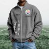 Steelers EST 1933 Quarter Zip Waffle Sweatshirt 3