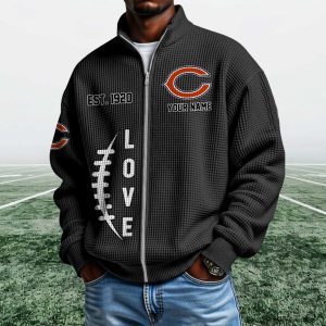 Bears EST 1920 Quarter Zip Waffle Sweatshirt (1)