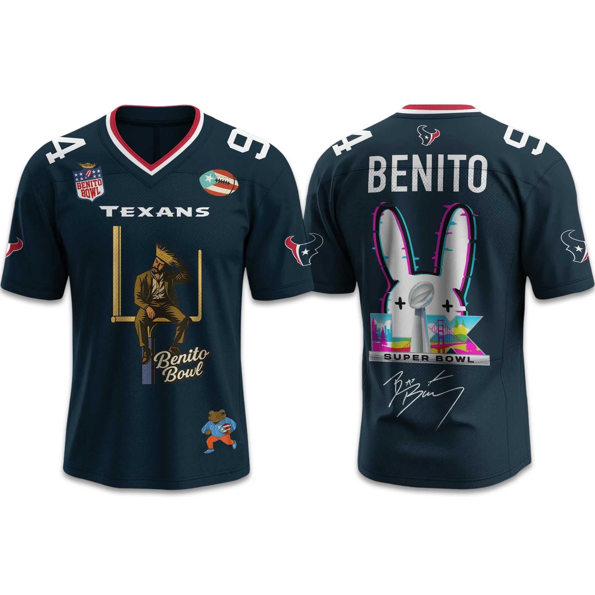 Texans Bad Bunny Bowl LX The Halftime Show 2026 Football Jersey Texans Bad Bunny Bowl LX The Halftime Show 2026 Football Jersey