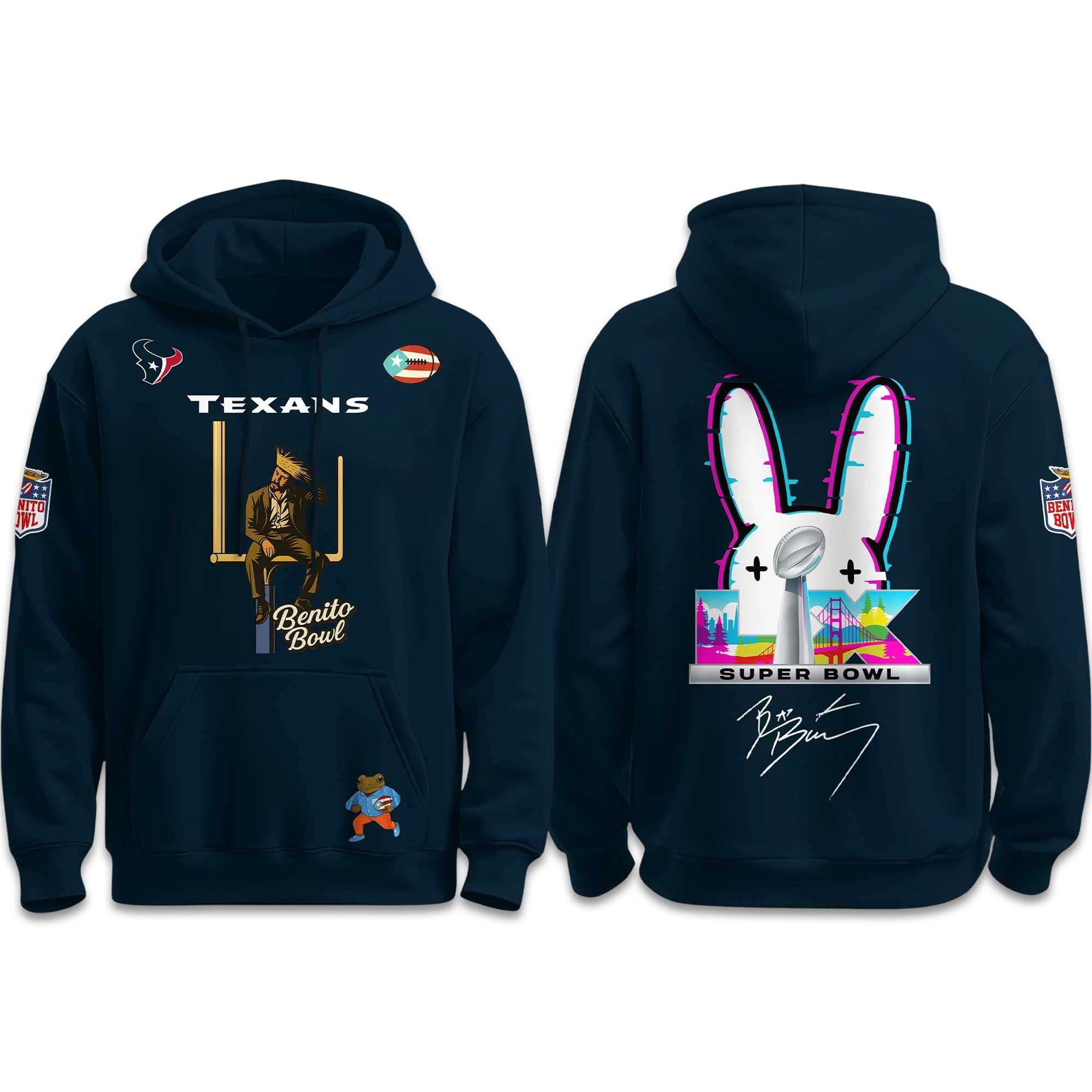 Texans Bad Bunny Bowl LX The Halftime Show 2026 Hoodie Texans Bad Bunny Bowl LX The Halftime Show 2026 Hoodie